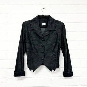 Zorio Vintage Black Peplum Blazer